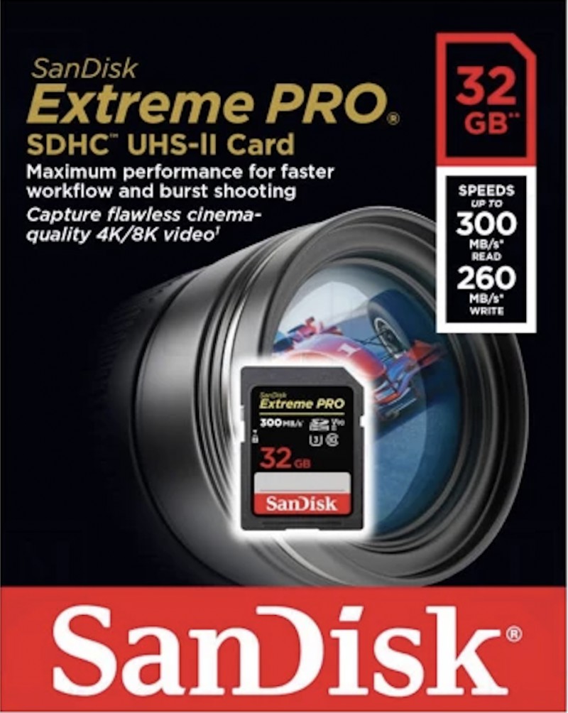 SANDISK 32GB Extreme PRO UHS-II SDHC Memory C