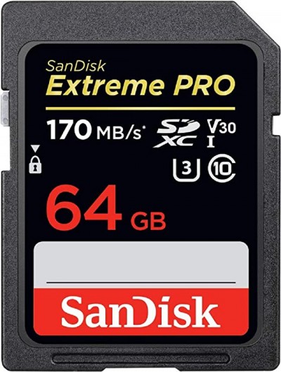 SANDISK 64GB Extreme Pro UHS-I SDXC Memory Card 170 MB/s (SDSDXXY-064G)