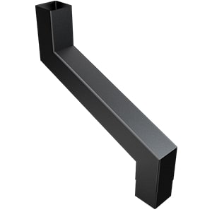 101mm Square Aluminium Flushjoint Downpipe Swan Neck Bend 150-400mm
