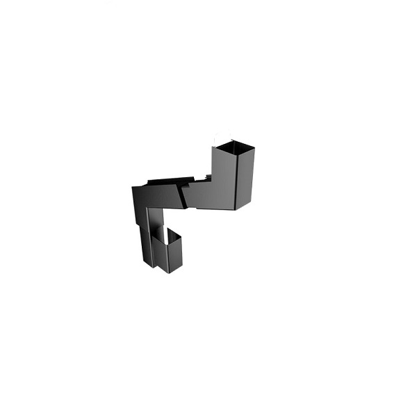 83mm Square Aluminium Security Downpipe Swan Neck Bend 2 Part to 750mm