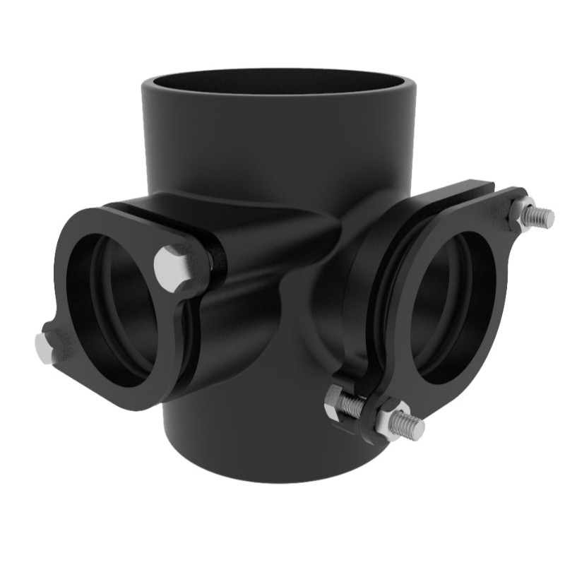 100mm Heritage Timesaver Cast Iron Soil Pipe Double 50mm Boss Pipe 90