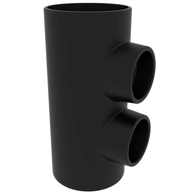 Heritage Timesaver Cast Iron Soil Pipe Boss Pipe 240mm Long with 2 x 50mm Bosses In Line and