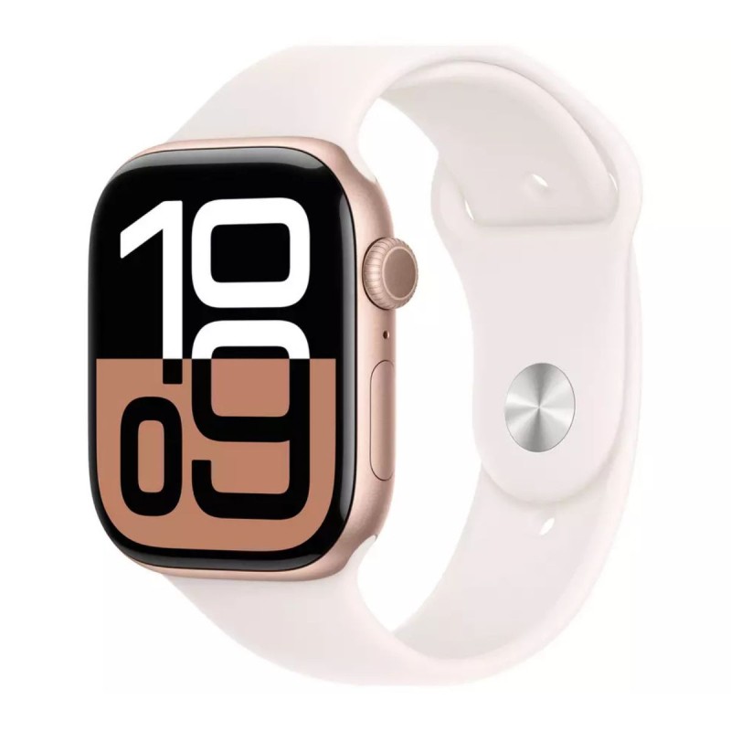 Apple Watch Series 10 GPS 46mm Rose Gold Aluminium with Light Blush Sport Band, M/L MWWU3