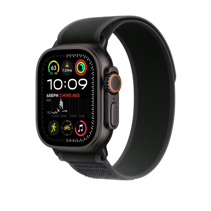 Apple Watch Ultra 2 Cellular 49mm Black Titanium Case with Black Trail Loop, M/L MX4V3