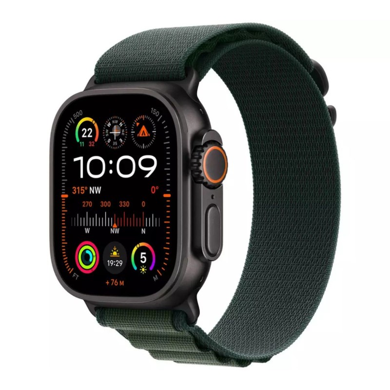 Apple Watch Ultra 2 Cellular 49mm Black Titanium Case with Dark Green Alpine Loop, M MX4R3