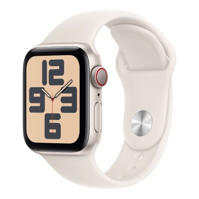 apple watch se 2 cellular 40mm starlight aluminium case with starlight sport band, s/m mxgj3