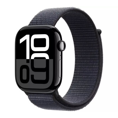 apple watch series 10 gps 46mm jet black aluminium with ink sport loop mwwr3