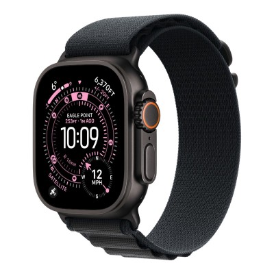 apple watch ultra 3 5g 49mm black titanium case with black alpine loop m mf0v4
