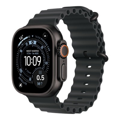 apple watch ultra 3 5g 49mm black titanium case with black ocean band mf0j4