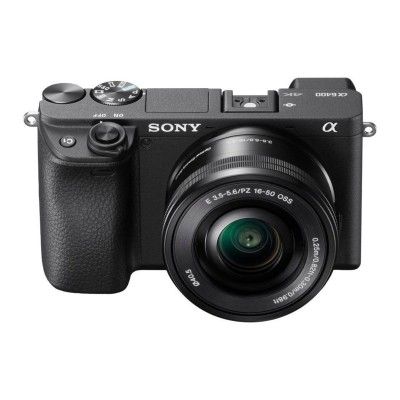sony alpha a6400 mirrorless camera with 16-50mm lens - black