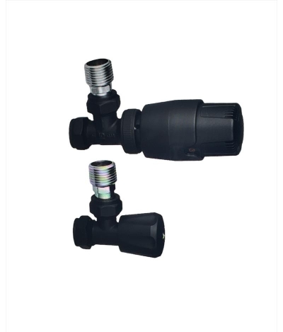 angle black trv and lockshield valve set ( ptfe tape included)
