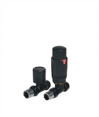 straight black trv and lockshield valve set ( ptfe tape included)