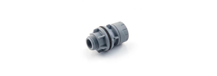 polyplumb tank connector - 15mm x 1/2" bsp pm grey
