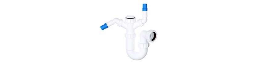 1½" sink trap with twin 135° nozzles