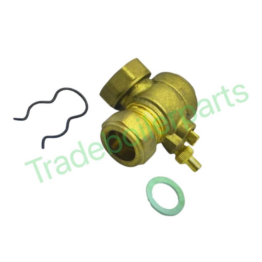 remeha 720543401 valve tap for 22mm flow & return pipes