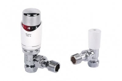 trv 4 all white with 15mm angle valve  and lockshield